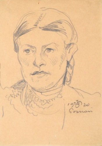 POCHWALSKI Józef Mikołaj Portret kobiety w koralach (1920)